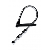 Серебристый уретральный плаг-бусины TOYFA Metal с мягким фиксириющим кольцом - ToyFa - купить с доставкой в Благовещенске