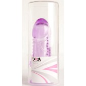 Фиолетовая гелевая насадка с шипами - 13 см. - Toyfa Basic - в Благовещенске купить с доставкой