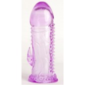 Фиолетовая гелевая насадка с шипами - 13 см. - Toyfa Basic - в Благовещенске купить с доставкой