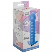 Голубая анальная вибропробка Twisted Anal Plug - 13 см. - Lola Games