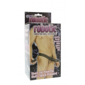Мужской фаллопротез с вибрацией ROBOTIC MALE STRAP-ON BLACK - 17 см. - Seven Creations - купить с доставкой в Благовещенске