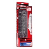 Прозразная закрытая насадка на пенис с поддержкой мошонки Clearly Ample Penis Enhancer - 22 см. - XR Brands - в Благовещенске купить с доставкой