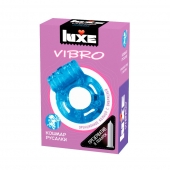 Голубое эрекционное виброкольцо Luxe VIBRO  Кошмар русалки  + презерватив - Luxe - в Благовещенске купить с доставкой