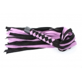 Черно-розовая плеть из замши - 58 см. - БДСМ Арсенал - купить с доставкой в Благовещенске