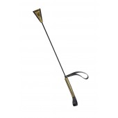 Черно-золотистый стек с хлопушкой из кожи - 62 см. - Sitabella - купить с доставкой в Благовещенске