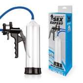 Прозрачная вакуумная помпа Sex Expert с насосом - Sex Expert - в Благовещенске купить с доставкой
