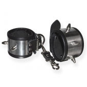 Серебристо-черные наручники с шипами и металлическим блеском - Sitabella - купить с доставкой в Благовещенске