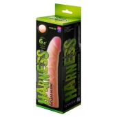 Телесная изогнутая насадка на Harness с коннектором GREEN LINE - 18 см. - LOVETOY (А-Полимер) - купить с доставкой в Благовещенске