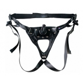 Черный пояс-трусики с насадкой  Soft-Принц  - 17 см. - LOVETOY (А-Полимер) - купить с доставкой в Благовещенске