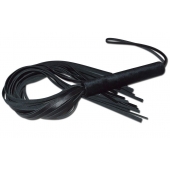 Чёрная кожаная плеть с жесткой ручкой - 63 см. - Sitabella - купить с доставкой в Благовещенске