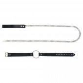 Черный поводок и чокер с кольцом Rada - Rebelts - купить с доставкой в Благовещенске