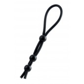 Черное лассо на пенис с тремя бусинами - A-toys - в Благовещенске купить с доставкой