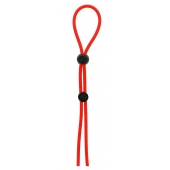 Красное лассо на пенис с двумя бусинами STRETCHY LASSO CAGE - Dream Toys - в Благовещенске купить с доставкой