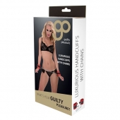 Красно-чёрные наручники на металлической цепочке - Blush Novelties - купить с доставкой в Благовещенске