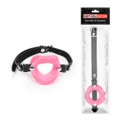 Розовый кляп-губки на черном ремешке - Notabu - купить с доставкой в Благовещенске