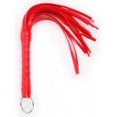 Красная плеть с рукоятью в оплетке - 28 см. - Notabu - купить с доставкой в Благовещенске