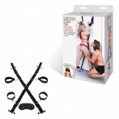 Чёрный набор для фиксации у двери - Lux Fetish - купить с доставкой в Благовещенске