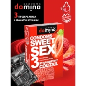 Презервативы для орального секса DOMINO Sweet Sex с ароматом клубничного коктейля  - 3 шт. - Domino - купить с доставкой в Благовещенске