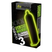 Презервативы DOMINO Neon Green со светящимся в темноте кончиком - 3 шт. - Domino - купить с доставкой в Благовещенске