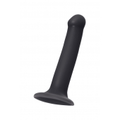 Черный фаллос на присоске Silicone Bendable Dildo M - 18 см. - Strap-on-me - купить с доставкой в Благовещенске