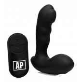 Черный стимулятор простаты Alpha-Pro 7X P-Milker Silicone Prostate Stimulator with Milking Bead - XR Brands - в Благовещенске купить с доставкой