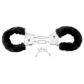 Меховые чёрные наручники Beginner s Furry Cuffs - Pipedream - купить с доставкой в Благовещенске