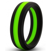 Черно-зеленое эрекционное кольцо Silicone Go Pro Cock Ring - Blush Novelties - в Благовещенске купить с доставкой