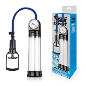 Прозрачная вакуумная помпа Sex Expert с манометром - Sex Expert - в Благовещенске купить с доставкой