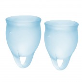 Набор голубых менструальных чаш Feel confident Menstrual Cup - Satisfyer - купить с доставкой в Благовещенске