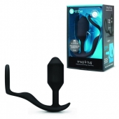 Черное эрекционное кольцо с анальным плагом Snug   Tug - b-Vibe - в Благовещенске купить с доставкой