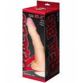 Телесный рельефный фаллоимитатор-супергигант с мошонкой на присоске - 39 см. - LOVETOY (А-Полимер)