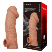 Телесная насадка на фаллос с отверстием для мошонки EXTREME SLEEVE - 17,6 см. - KOKOS - в Благовещенске купить с доставкой