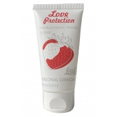 Лубрикант на водной основе с ароматом малины Love Protection Strawberry - 50 мл. - Lola Games - купить с доставкой в Благовещенске