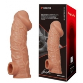 Телесная насадка на фаллос с фиксацией мошонки EXTREME SLEEVE - 15,6 см. - KOKOS - в Благовещенске купить с доставкой