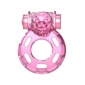 Розовое эрекционное кольцо с вибрацией Pink Bear - Baile - в Благовещенске купить с доставкой