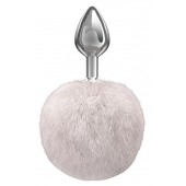 Серебристая анальная пробка с белым пушистым хвостиком Twinkle - Lola Games - купить с доставкой в Благовещенске