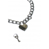 Серебристый ошейник Embrace с ключиком - Lola Games - купить с доставкой в Благовещенске