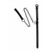 Черный ошейник Sin с поводком - Lola Games - купить с доставкой в Благовещенске