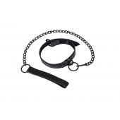 Черный ошейник Sin с поводком - Lola Games - купить с доставкой в Благовещенске