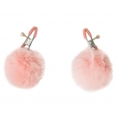 Зажимы на соски Angelic с розовыми меховыми шариками - Lola Games - купить с доставкой в Благовещенске