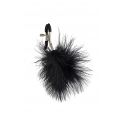 Зажимы на соски с черным пухом Euphoric - Lola Games - купить с доставкой в Благовещенске