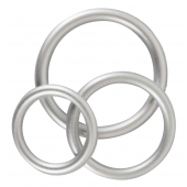 Набор из 3 эрекционных колец под металл Metallic Silicone Cock Ring Set - Orion - в Благовещенске купить с доставкой