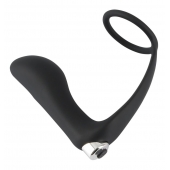 Черное эрекционное кольцо с анальной вибропробкой Vibrating Ring   Plug - Orion - в Благовещенске купить с доставкой