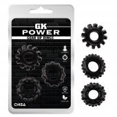 Набор из 3 черных эрекционных колец Gear Up Rings - Chisa - в Благовещенске купить с доставкой