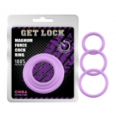 Набор из 3 сиреневых эрекционных колец Magnum Force Cock Ring - Chisa - в Благовещенске купить с доставкой