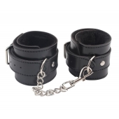 Черные оковы на ноги Obey Me Leather Ankle Cuffs - Chisa - купить с доставкой в Благовещенске