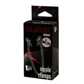 Черные зажимы на соски на цепочке BLAZE DELUXE NIPPLE CLAMPS - Dream Toys - купить с доставкой в Благовещенске