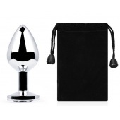 Серебристая анальная пробка с прозрачным стразом - 7,2 см. - Anal Jewelry Plug - купить с доставкой в Благовещенске