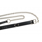 Черный ошейник с поводком Wild - Lola Games - купить с доставкой в Благовещенске