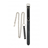 Черный ошейник с поводком Wild - Lola Games - купить с доставкой в Благовещенске